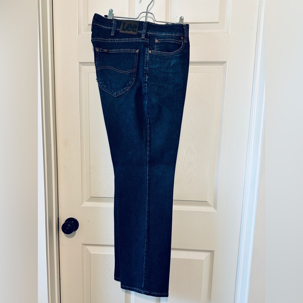 Lee Dark Blue Denim Jeans with Gold Stitching